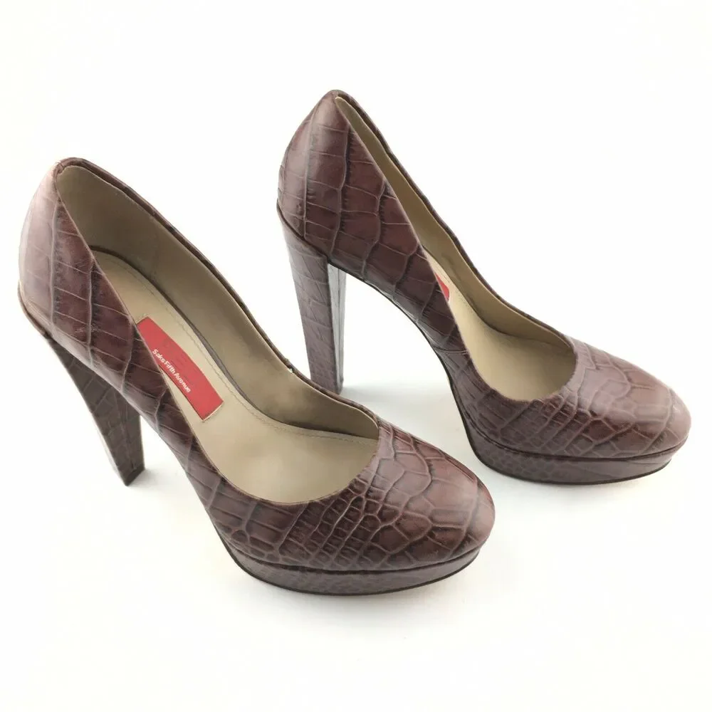 Red Saks Fifth Avenue Platform Shoes